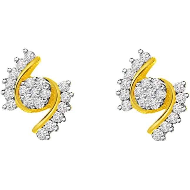 0.76ct Diamond Gold Earrings -Designer Earrings