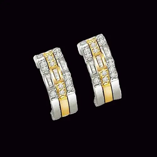 0.22 cts Diamond Two Tone Earrings (ER346)