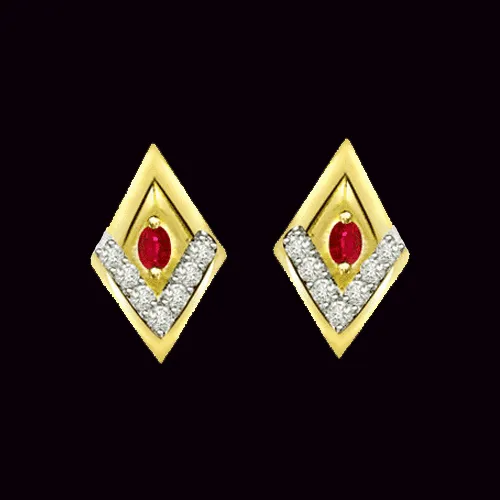 Traditional Diamond and Ruby Earring (ER361)