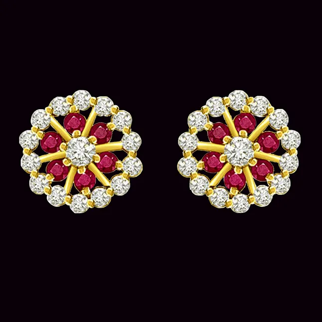 1.05 cts Diamond Ruby Earrings (ER368)