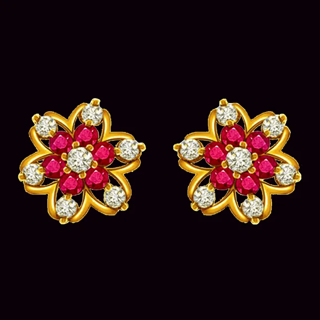 0.88 cts Diamond Ruby Earrings (ER369)