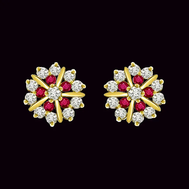 0.82 cts Diamond Ruby Earrings (ER370)