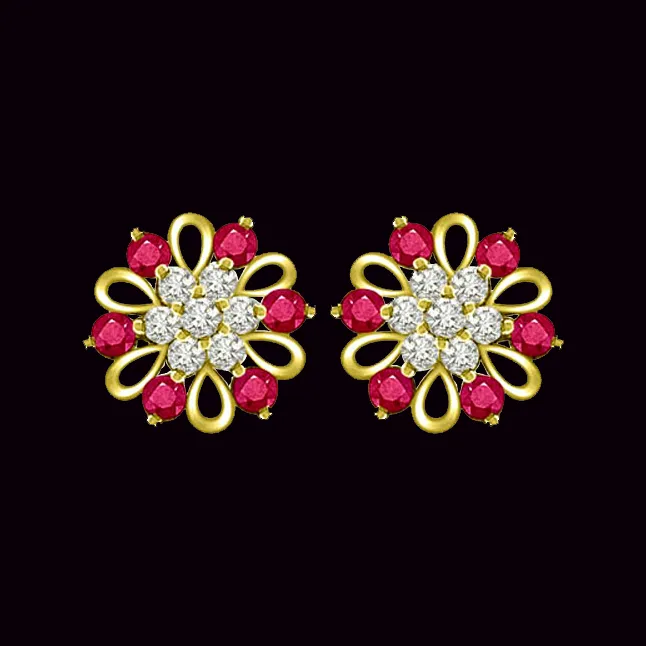 0.88cts Diamond Ruby Earrings (ER371)