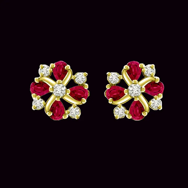 1.10 cts Diamond Ruby Earrings (ER373)