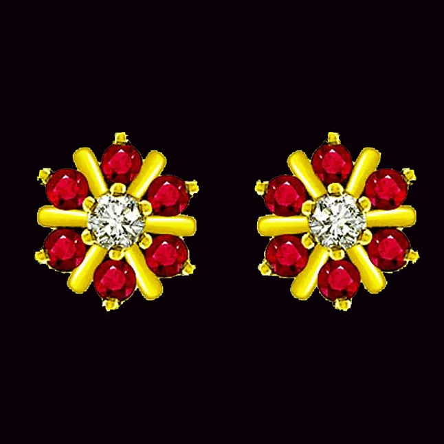 0.70 cts Diamond Ruby Earrings (ER375)