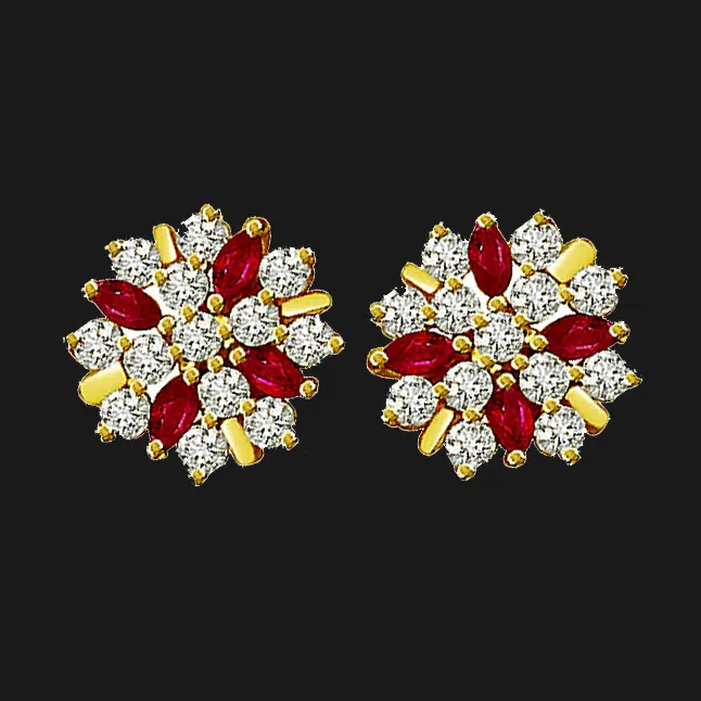 0.80 cts Diamond Ruby Earrings (ER376)