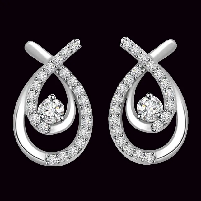 0.22 cts White Gold Diamond Earrings (ER377)