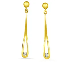 0.08 cts Designer Hanging Diamond Earrings
