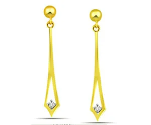 0.08 cts Designer Diamond Hanging Earrings