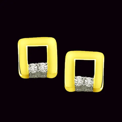 0.08cts Rectangular Diamond Earrings (ER381)