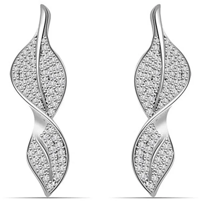 1.00 cts White Gold Diamond Designer Earrings -Designer Earrings