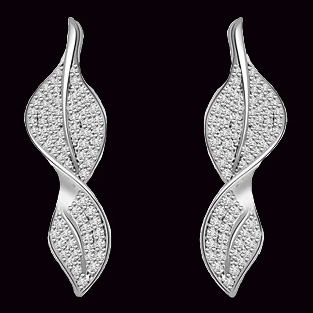 1.00 cts White Gold Diamond Designer Earrings (ER384)