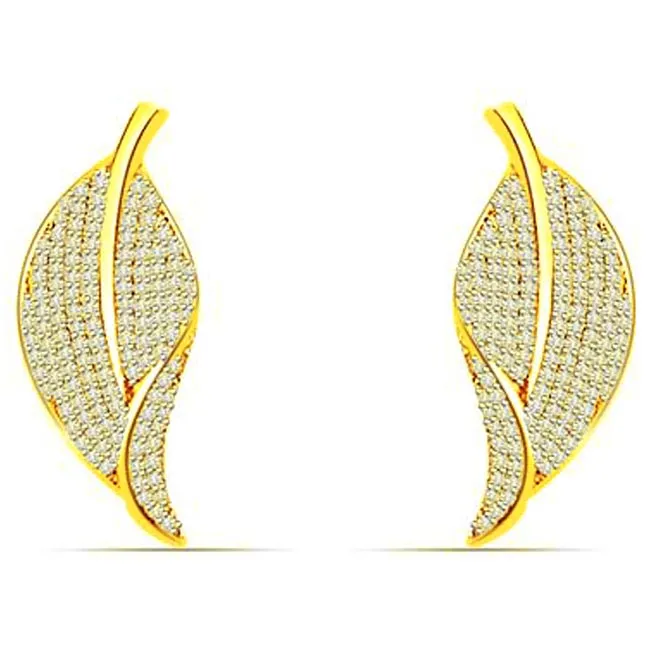 1.00 cts Two Tone Diamond Earings -Designer Earrings