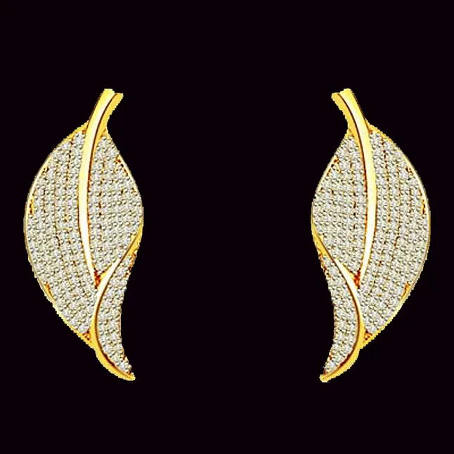 1.00 cts Two Tone Diamond Earrings (ER385)
