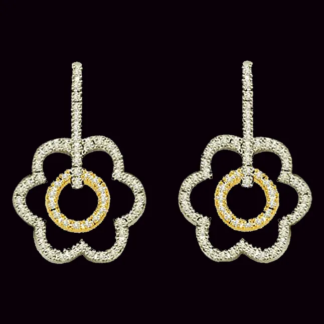 0.80 cts Two Tone Diamond Earrings (ER386)