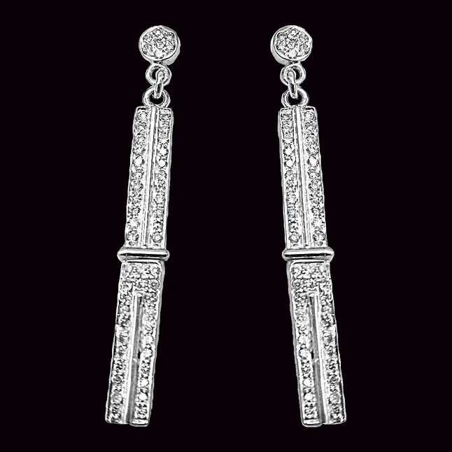 0.50 cts White Gold Hanging Diamond Earrings (ER388)