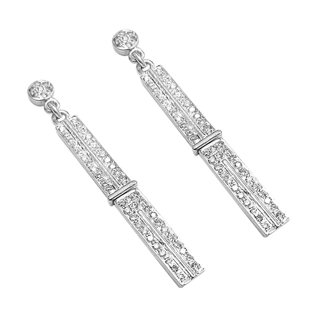 0.50 cts White Gold Hanging Diamond Earrings