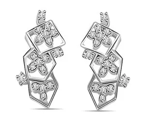 0.50 cts White Gold Diamond Earrings -Designer Earrings