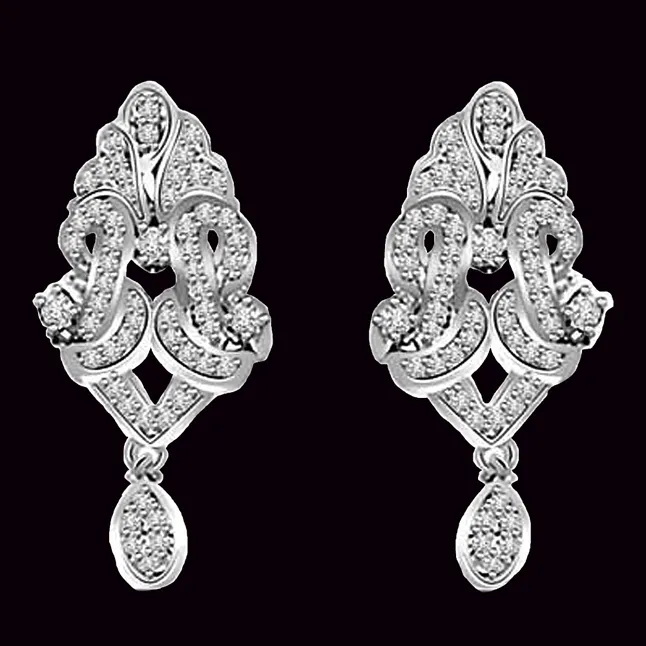1.00 cts White Gold Diamond Hanging Earrings (ER396)