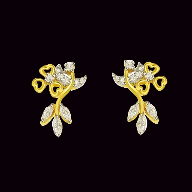 0.39 cts Round & Marq Diamond 18K Earrings (ER404)