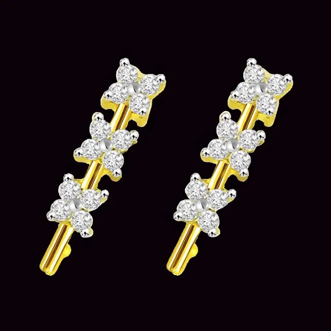 0.48 cts Diamond Designer 18K Earrings -Kudajodi