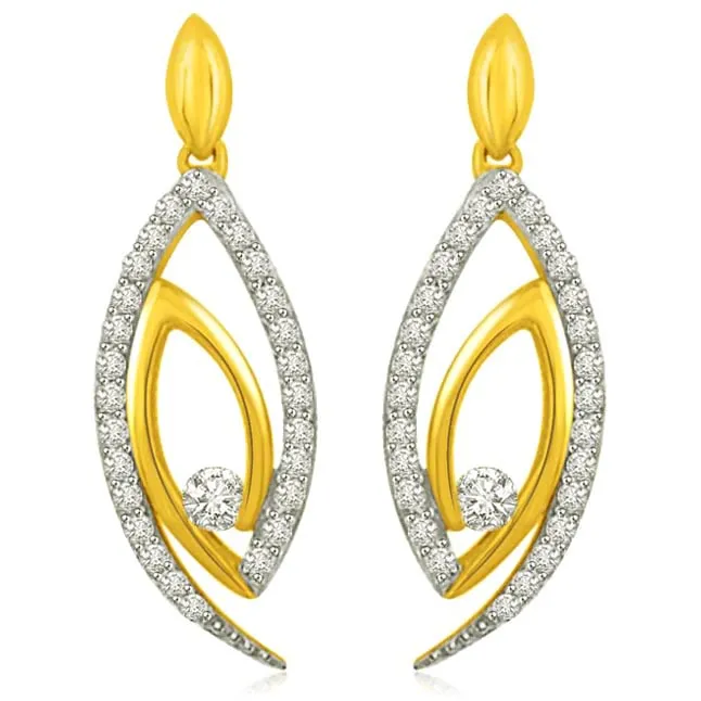 0.31CT Two Tone Diamond & Gold Earrings for Her