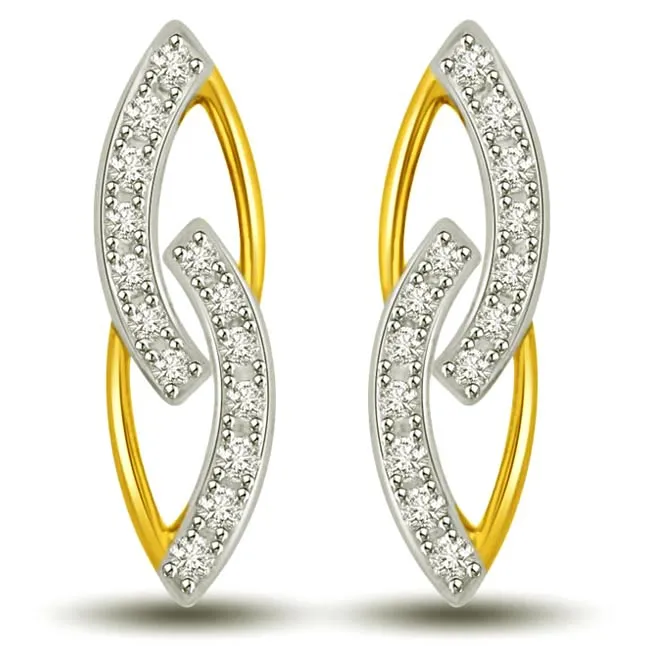 In My Arms Two Tone Gold & Diamond Earrings for My LOVE