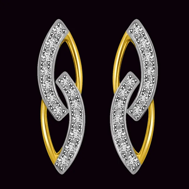 In My Arms Two Tone Gold & Diamond Earrings for My LOVE