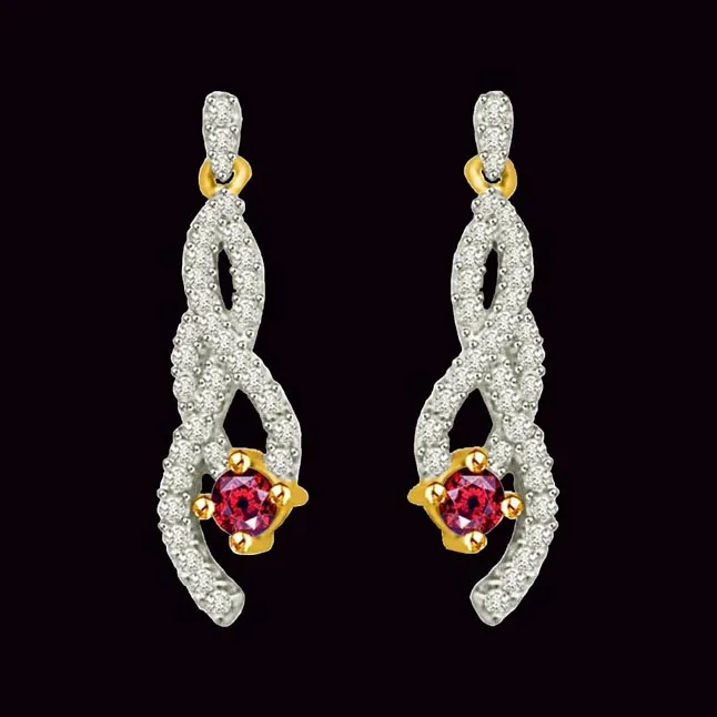 My Heart is Beating Two Tone Diamond & Gold Earrings