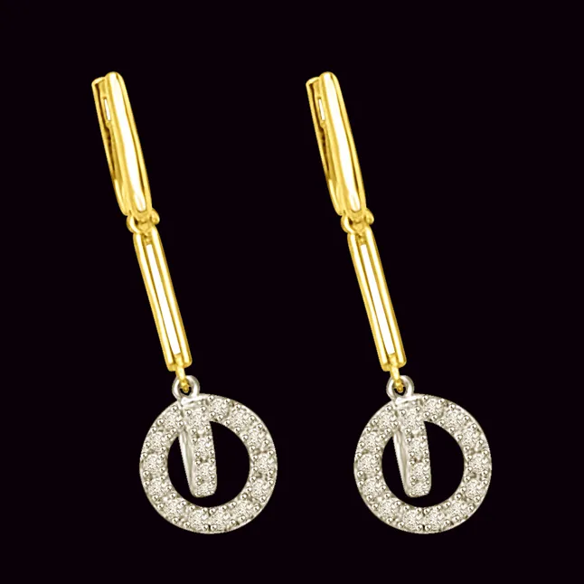Dangling Rounds Long & Hanging Diamond Earrings Pair For Her