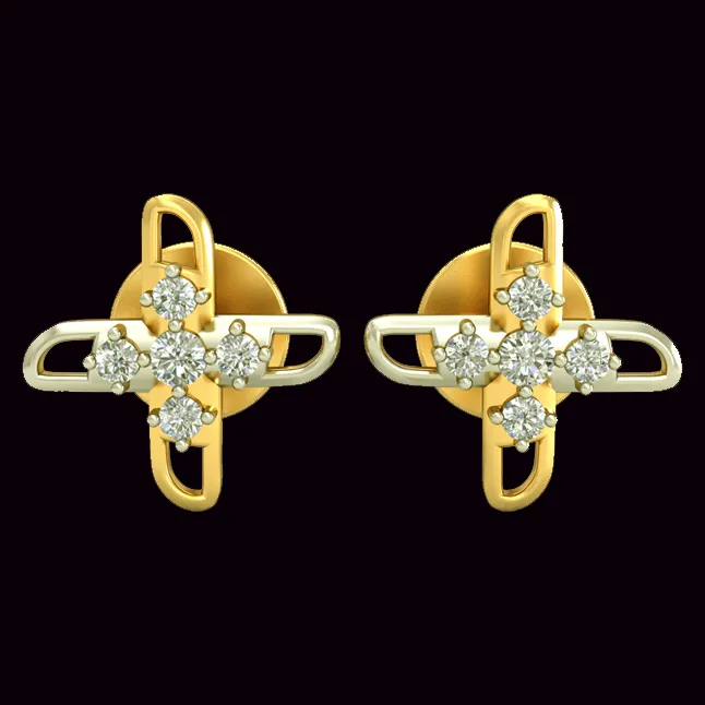 0.30cts Two Tone Diamond Earrings (ER441)