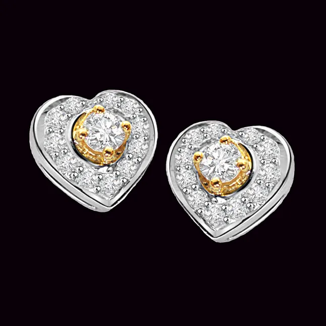 Hearts Surprise Diamond Earrings -Heart Shape Earrings