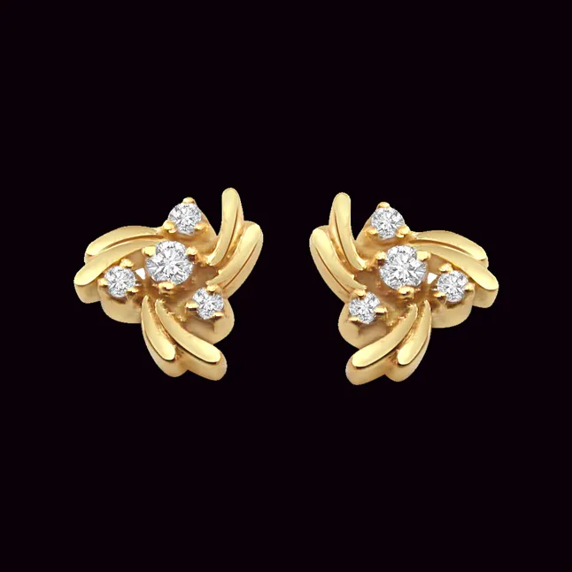 Real Diamonds Party Wear Diamond Earrings 987 14 Kt