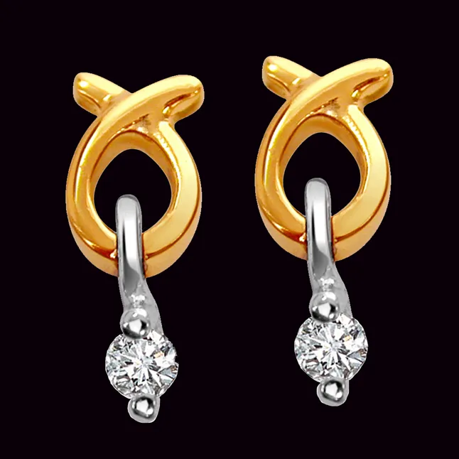 Wind Chimes Diamond Golden Glitter Earrings -Designer Earrings