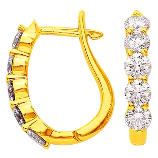 Golden Cage Diamond Bali Elegant Earrings -Balis & Hoops