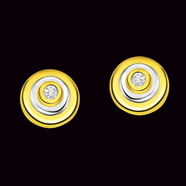 Circle of life - Real Diamond Two Tone Earrings (ER80)