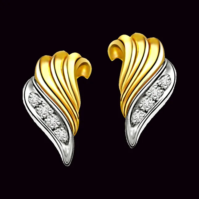 Pretty Pears - Real Diamond Two Tone Earrings (ER88)