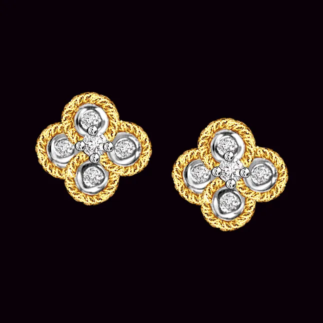 Easy Elegance - Real Diamond Flower Shape Earrings (ER97)