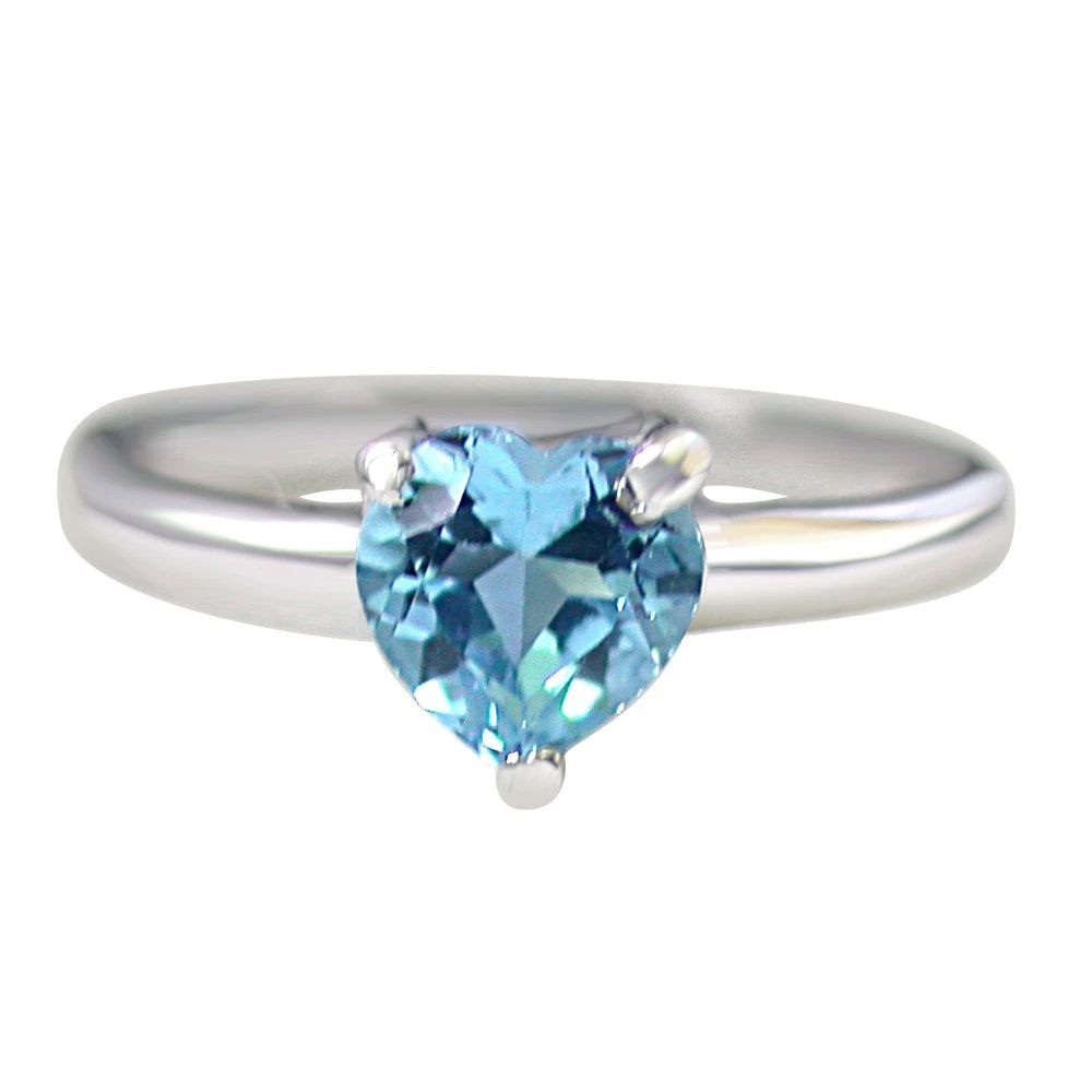 Buy 1ct Heart Shape Brilliant Swiss Blue Topaz Sterling Silver