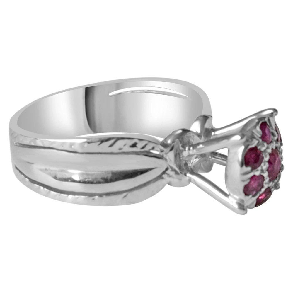 Real Red Ruby and 925 Silver Engagement Wedding Rings for your Love (GSR51)