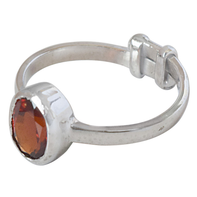 1.58cts Oval Red Garnet and 925 Silver Astrological Ring (GSR60)