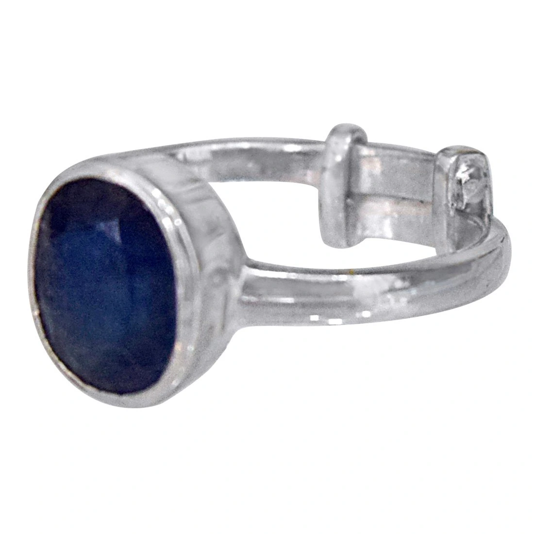 5.69cts Oval Blue Sapphire and 925 Silver Adjustable Ring (GSR63)