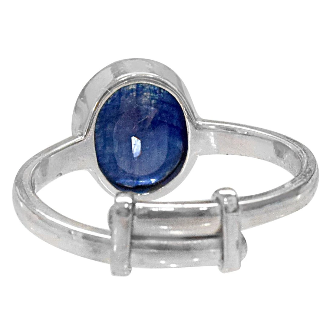 5.69cts Oval Blue Sapphire and 925 Silver Adjustable Ring (GSR63)