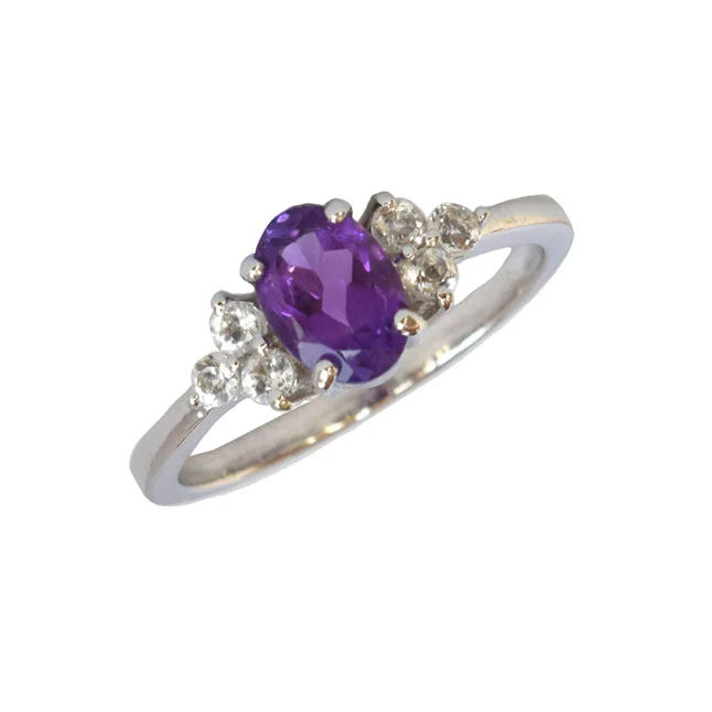 Regal Elegance: The Ultimate Amethyst & Topaz Ring (GSR73)