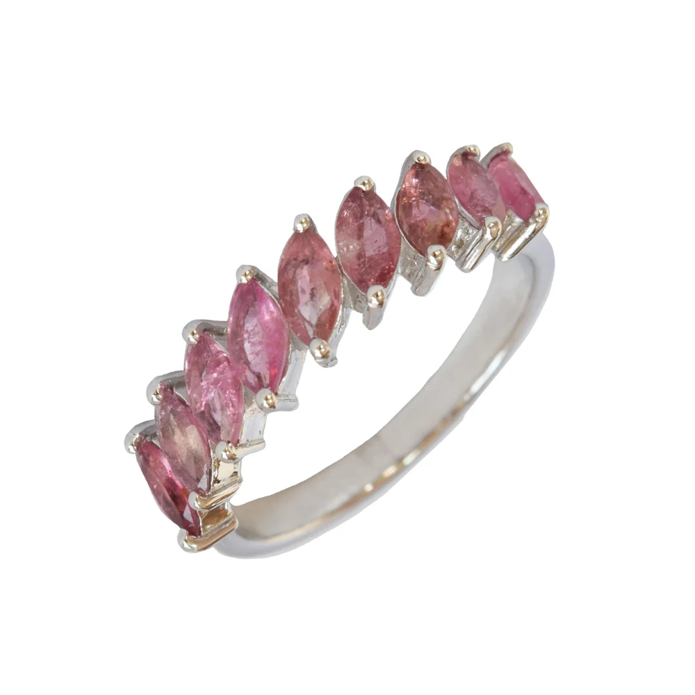 A Dazzling Affair: The Pink Tourmaline Silver Ring (GSR74)