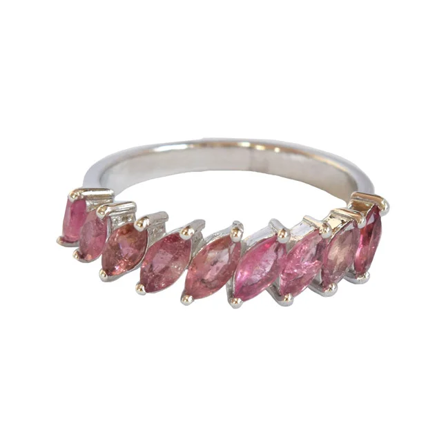 A Dazzling Affair: The Pink Tourmaline Silver Ring (GSR74)