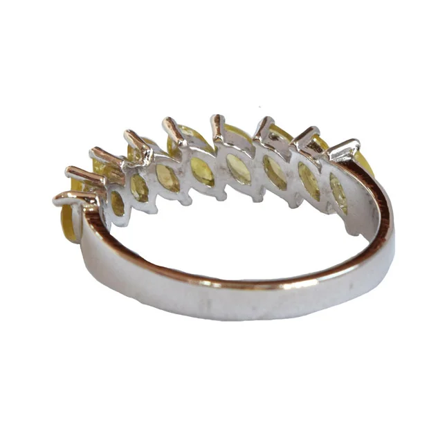 The Essence of Nature: Marquise Yellow Tourmaline Sterling Silver Ring (GSR75)