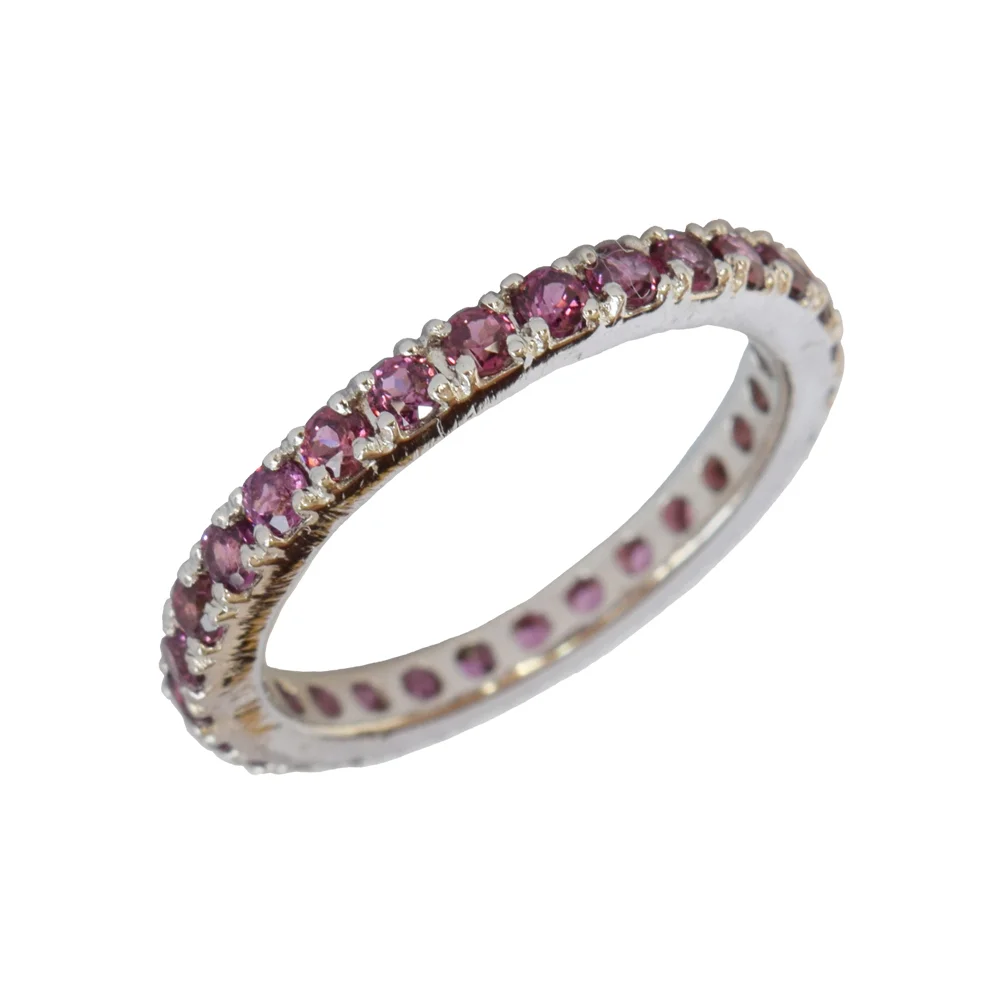 Endless Sparkle: The Pink Rhodolite Full Eternity Ring (GSR76)