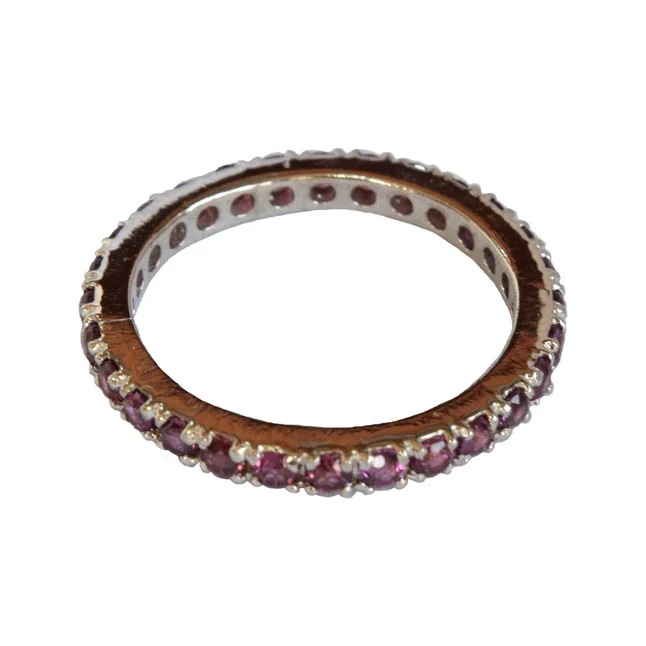 Endless Sparkle: The Pink Rhodolite Full Eternity Ring (GSR76)
