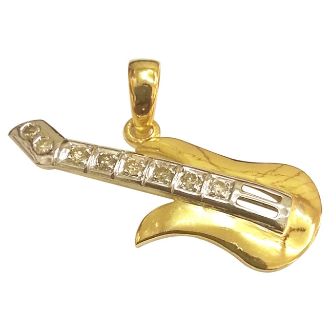 Wear Your Music - Diamond & Silver Guitar Pendant (GUITAR2): The Ultimate Jewelry for Music Lovers